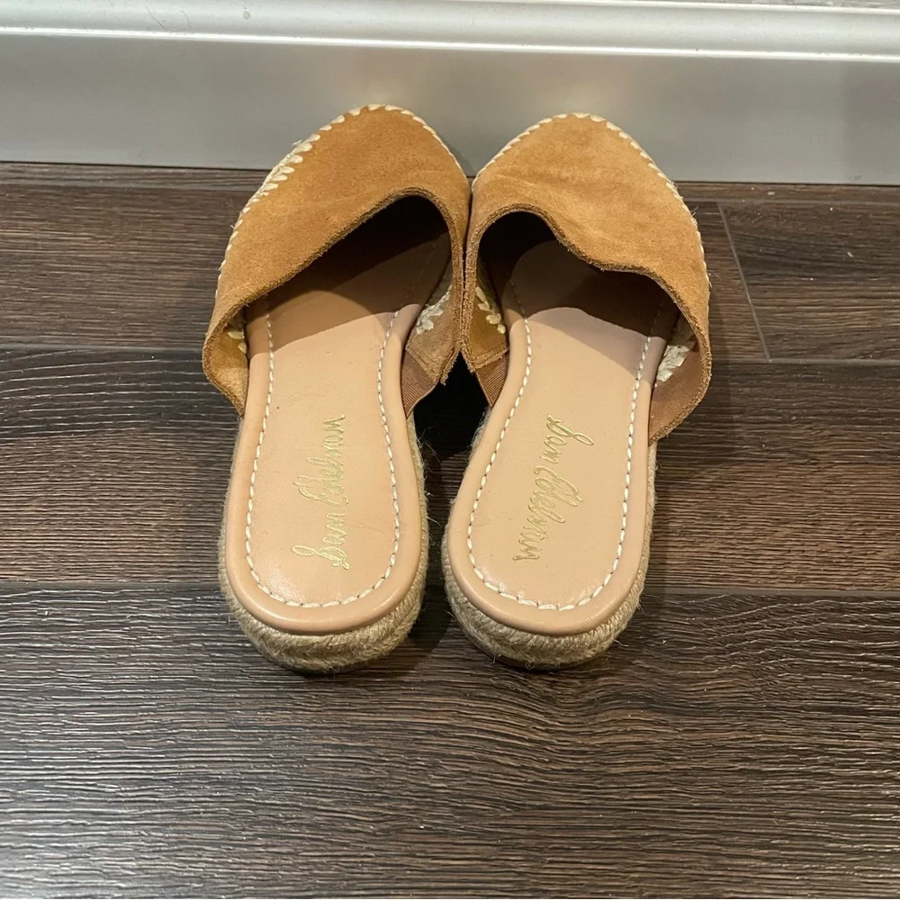 Sam Edelman Austin Suede Slip On Espadrille Mules Bohemian Western in Brown 7.5M - Picture 5 of 12
